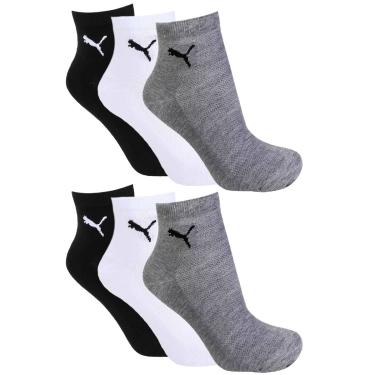 Imagem de Kit 6 Pares de Meia Puma Cano Médio Esportiva Feminino - Mescla