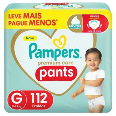 Imagem de Fralda Calça Pampers Premium Care Pants Tam. G 9 a 13kg 112 Unidades, 