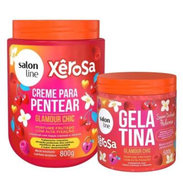 Imagem de Definição e Modelagem: Creme Pentear 800g e Gelatina 500g Glamour Chic