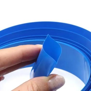 Imagem de 1m Blue PVC Heat Shrink Tube 20-155mm for 18650 Battery, Cable Sleeve, Wire Insulation - Waterproof, Durable, Fast Shrinking At 80°C(Width 66mm)