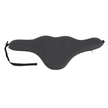 Imagem de Travesseiro de apoio de cabeça de carro Almofada de apoio de pescoço de espuma viscoelástica para dirigir com alça de fivela Design ergonômico cinza escuro para viagens longas e