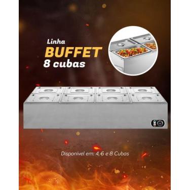 Imagem de Buffet elétrico térmico banho maria 8 cubas ZPBF08E - ZEPPER, 110V