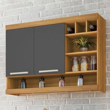 Imagem de Armario aereo nesher burguesa premium 2p 120cm freijo/grafite