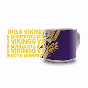 Imagem de Rico Industries NFL Football Minnesota Vikings Caneca de café de cerâmica metrô de 400 ml, caneca de cerâmica colorida da equipe para fãs da NFL