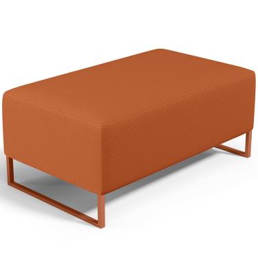 Imagem de Puff Decorativo Sala De Estar Cléo 90cm Base De Ferro Cobre W01 Tecido Terracota - Lyam Decor