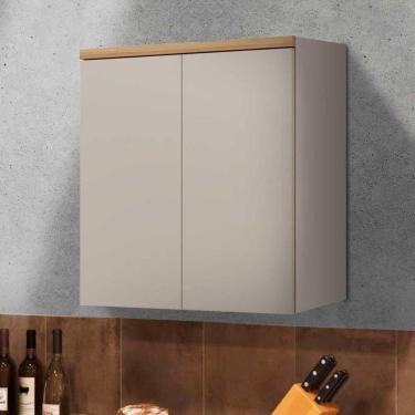 Imagem de Armário Cozinha Aéreo Allure 2 Portas 80cm Gris E Jequitibá
