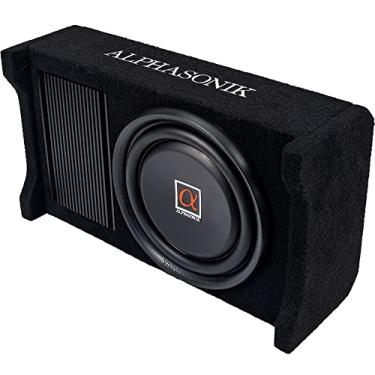Imagem de Alphasonik AS80A 20,32 cm 600 Watts com um amplificador embutido para baixo fogo e montagem rasa fechada para espaços apertados em carros e caminhões, subwoofer fino e fino selado para graves