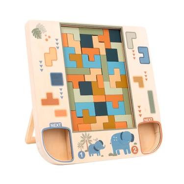 Imagem de 3D Tetris Puzzle De Madeira Para Crianças E Adultos - Jogo De Lógica E Raciocínio Montessori - Brinquedo Educativo Com Desafio Mental PH05T013