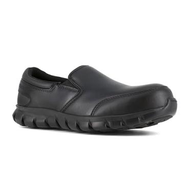 Imagem de Reebok Tênis masculino Rb4036 Sublite Cushion Work Safety Athletic Slip-on Composite Toe Preto, Preto, 45