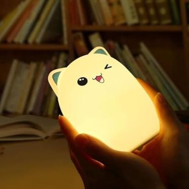 Imagem de Luminária Abajur Infantil Em Silicone Touch LED Recarregável Com Cores Variadas E Sensor De Toque
