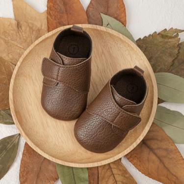 Imagem de Sapatos Oxford para bebês meninos e meninas infantis clássicos formais mocassins rasos sola macia primeiro andador sapato social para festa de casamento café escuro