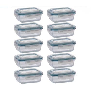 Imagem de Kit 10 Potes de Vidro Herméticos – 1040ml – Vidro Premium com Tampa Antivazamento (Grande 1040ml)