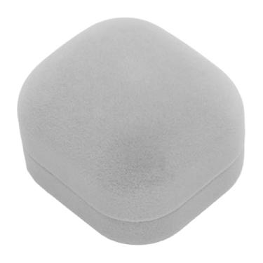 Imagem de SUNGOOYUE Pequena Caixa de Joias de Veludo, Brincos Requintados Cinza Claro, Pingentes, Pulseiras, Colares, Expositor de Joias, Caixa de Armazenamento para o Natal, Dia das Mães, Formatura (Caixa de