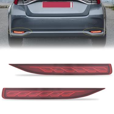 Imagem de Nilight Luz traseira de para-choque traseiro compatível com Toyota Corolla 2019 2020 2021 2022 2023 2024 2025 Lente vermelha refletor de LED lâmpada de para-choque de freio sequencial piscando luzes