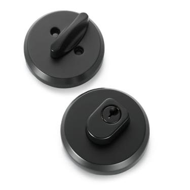 Imagem de Fechadura redonda de cilindro único - preto fosco, fechadura externa com cilindro resistente a palhetas, estrutura de liga de zinco para portas de entrada dianteiras