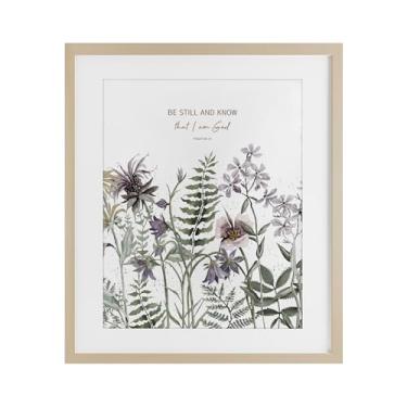 Imagem de Stupell Industries Be Still and Know Botanicals Impressão emoldurada preta sob vidro, design de Cindy Jacobs, 21 x 17
