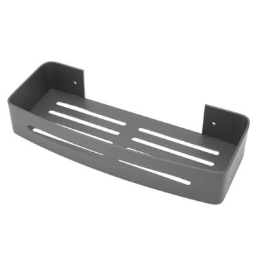 Imagem de Prateleira Flutuante para Banheiro, Montagem na Parede, Chuveiro, Rack de Banho, Camada única, Alumínio, Prateleiras de Parede Flutuantes Com Ganchos (Cinza)