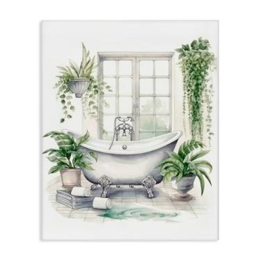 Imagem de Stupell Industries Arte de parede em tela para banheira e janela, design por Lettered and Lined, 76 x 61 cm