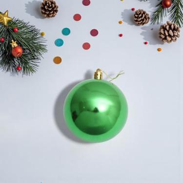 Imagem de Generic 1 peça de bolas de Natal ornamentos de bola de Natal com laço de plástico verde brilhante 8 cm