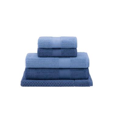 Imagem de Jogo De Toalhas Buddemeyer Fio Penteado Canelado Banho 5 Pçs