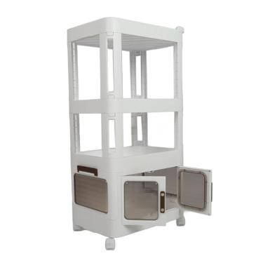 Imagem de Carrinho de Armazenamento Carrinho de Armazenamento Com Rodinhas Com Rodas Carrinho Utilitário Móvel Portátil Multifuncional de Grande Capacidade para Cozinha de Sala de Estar