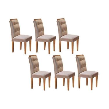 Imagem de Cadeira Sala De Jantar Imperatriz Kit 6 Un Imbuia - Linho Turim - Rufato