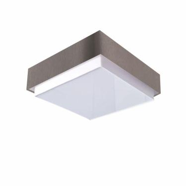 Imagem de Plafon Quadrado Vivare Md-3090 Cúpula Em Tecido 45x45cm - Bivolt Cinza-escuro 127/220v