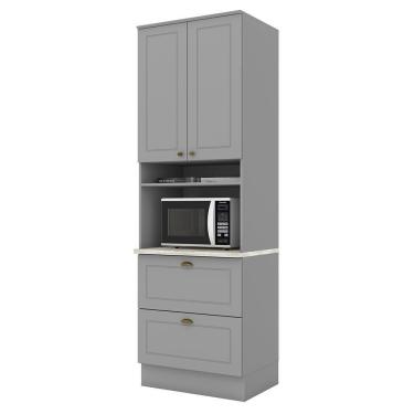 Imagem de Torre Quente 1 Forno Americana Cinza Com Tampo Calcare - Móveis Henn Cinza/calcare