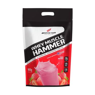 Imagem de Whey Muscle Hammer 900g Refil Morango Bodyaction