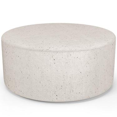 Imagem de Puff Redondo Orgânico Para Living 90cm Lola W01 Linho Cru - Lyam Decor
