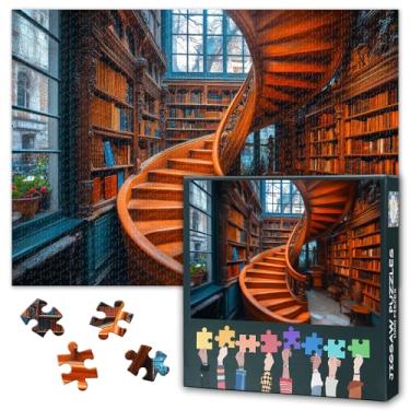 Imagem de 1000 Piece Puzzle for Adults, Jigsaw Puzzles Spiral Staircase in Antique Library,Bookshelves,Knowledge, Challenge Puzzles for Bibliophilia Gift 27.5x19.7 Inch