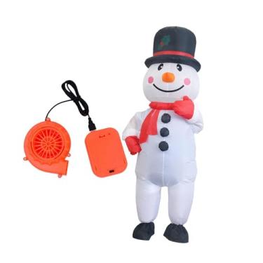 Imagem de Dynwave Fantasia inflável de boneco de neve para o Natal, M