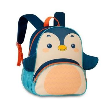 Imagem de MOCHILA BOLSA ESCOLAR INFANTIL TUBARÃO PINGUIM PATINHO UNISSEX-Masculino
