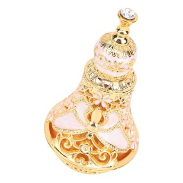 Imagem de Pssopp Recarregáveis Fragrância Decorativa Óleo Garrafa, Requintado Borboletas Padrão Design Oriente Médio Elegante Esmalte Perfume Garrafa para Vanity Bookshelf Decor (ouro branco)