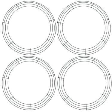 Imagem de Moldura de guirlanda de arame redonda de 35,5 cm em forma de guirlanda de metal, decorações florais para casamentos, Natal, Ação de Graças, faça você mesmo, celebrações de festa, 4 peças