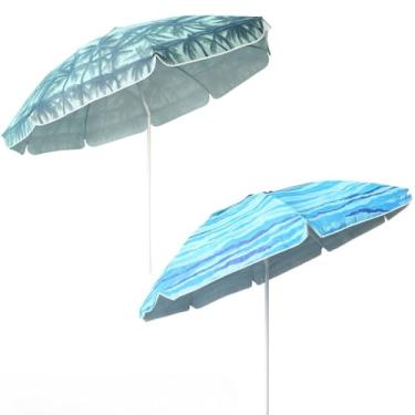 Imagem de Guarda Sol Gigante 220cmx240cm Praia Reforçado Ajustável Piscina Grande + Bolsa de Transporte(Praia Azul aleatório)