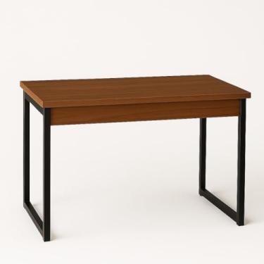 Imagem de Mesa para home office Escrivaninha Industrial Quarto Notebook Escritorio Computador para estudos(Amadeirado/Preto)