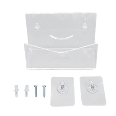 Imagem de Ainoli suporte de correio grosso transparente acrílico organizador de correio arquivo carta organizador envelope classificador suporte para bancada parede pendurado