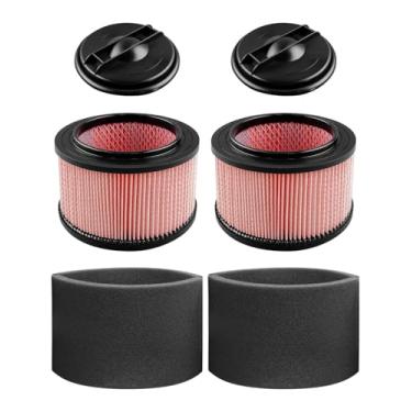 Imagem de Pacote com 2 filtros de cartucho de poeira fina adequado para Vacmaster VF408 VF410P Vac Beast VFB511B 0201 e Cleva Industrial VF408B, substituição de filtro de vácuo adequado para aspirador de pó e