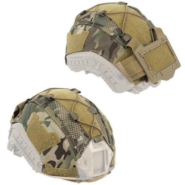 Imagem de Capa de capacete tático universal para bolsa de contrapeso de bateria Fast ACH MICH, com MOLLE e painel de gancho para paintball militar, airsoft, caça, camuflagem