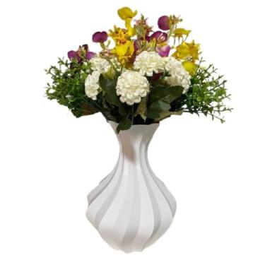 Imagem de Vaso Jarro Decorativo Estrela - Plástico - Flores Artificiais - 25 cm(branco)