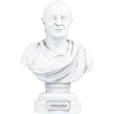 Imagem de Estátua Busto Quinto Horácio Flaco - Poeta Romano (Cor Mármore)