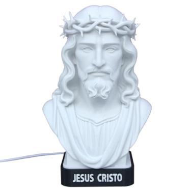 Imagem de Luminária de Mesa Jesus Cristo com 22cm de Altura cabo USB com Interruptor