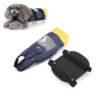 Imagem de HGTRH Carrinho de cadeira de rodas para cães, auxílio para mobilidade de animais de estimação para pernas traseiras com arnês ajustável e compartimento removível para urina, vagão de reabilitação leve