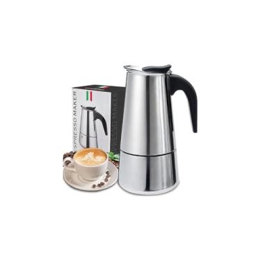 Imagem de Cafeteira Italiana Express, Aço Inox, 9 Xícaras, 10cm Diâmetro x 19cm Altura, Pressão Tradicional Europeia