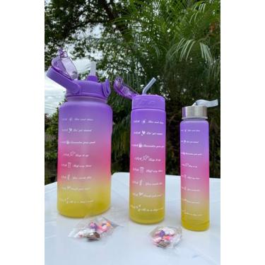 Imagem de Garrafas de Água Squeeze (kit com 3 peças) - Alm, Roxo