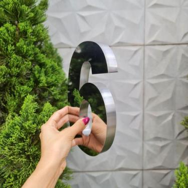 Imagem de Número 15cm Aço Inox 430 Brilhante Casa Residencial - Lino Corte a Las