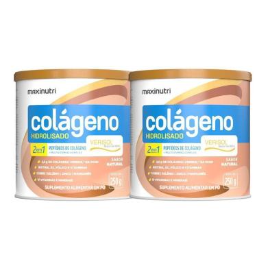 Imagem de Kit 02 Colágenos Verisol Lata 250g Sabor Natural Maxinutri-Unissex