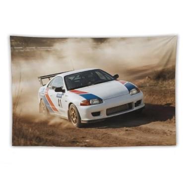 Imagem de HouLaiZhe JDM Tapeçaria de carro rally drift corrida esportes pendurar na parede quarto decoração de casa tapeçaria estética piquenique decoração de parede arte de parede para dormitório sala de estar