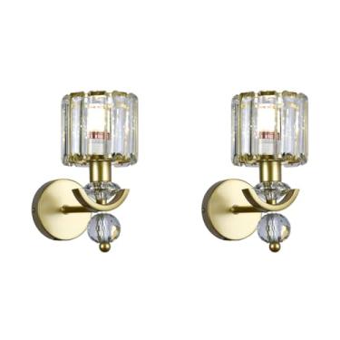 Imagem de Kit 2x Arandela De Parede Cristal Dourada Golden Shine E14